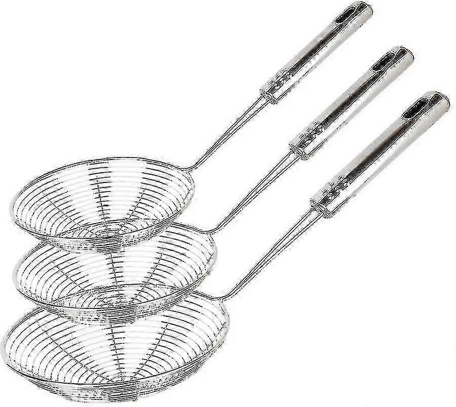 Spider Filter Skimmer, Set Of 3 Asian Filter Ladles Stainless Steel