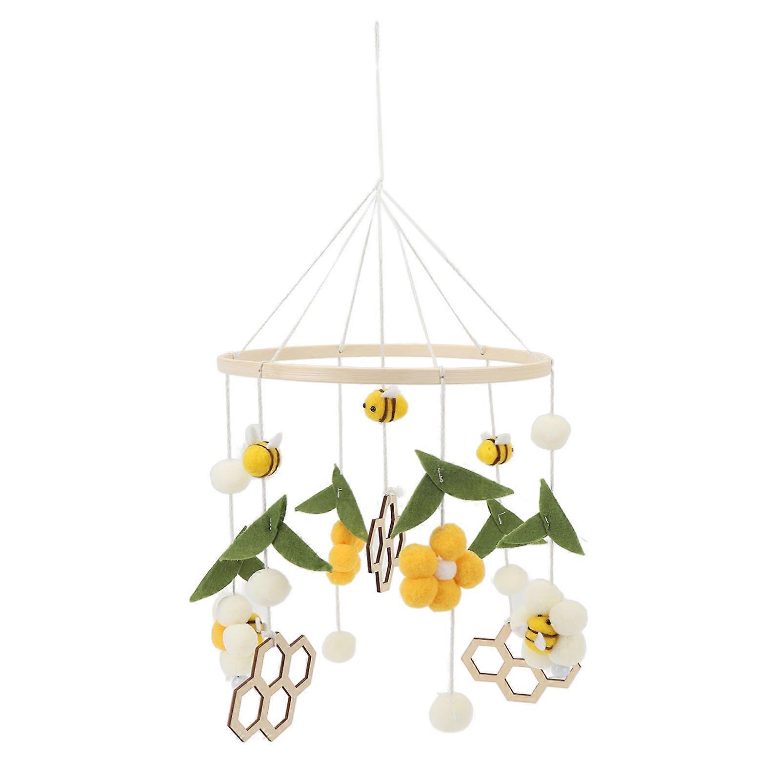 Baby Crib Mobiles Toys Bee Flower Nursery Decor Soothe Toy Hanging Decoration Soft Crib Mobile for Infant Bedroom