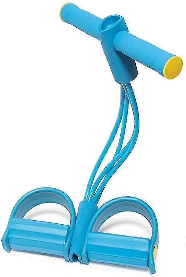 2024 Pedal Resistance Band, 4-Tube Latex Fitness Rope - Blue