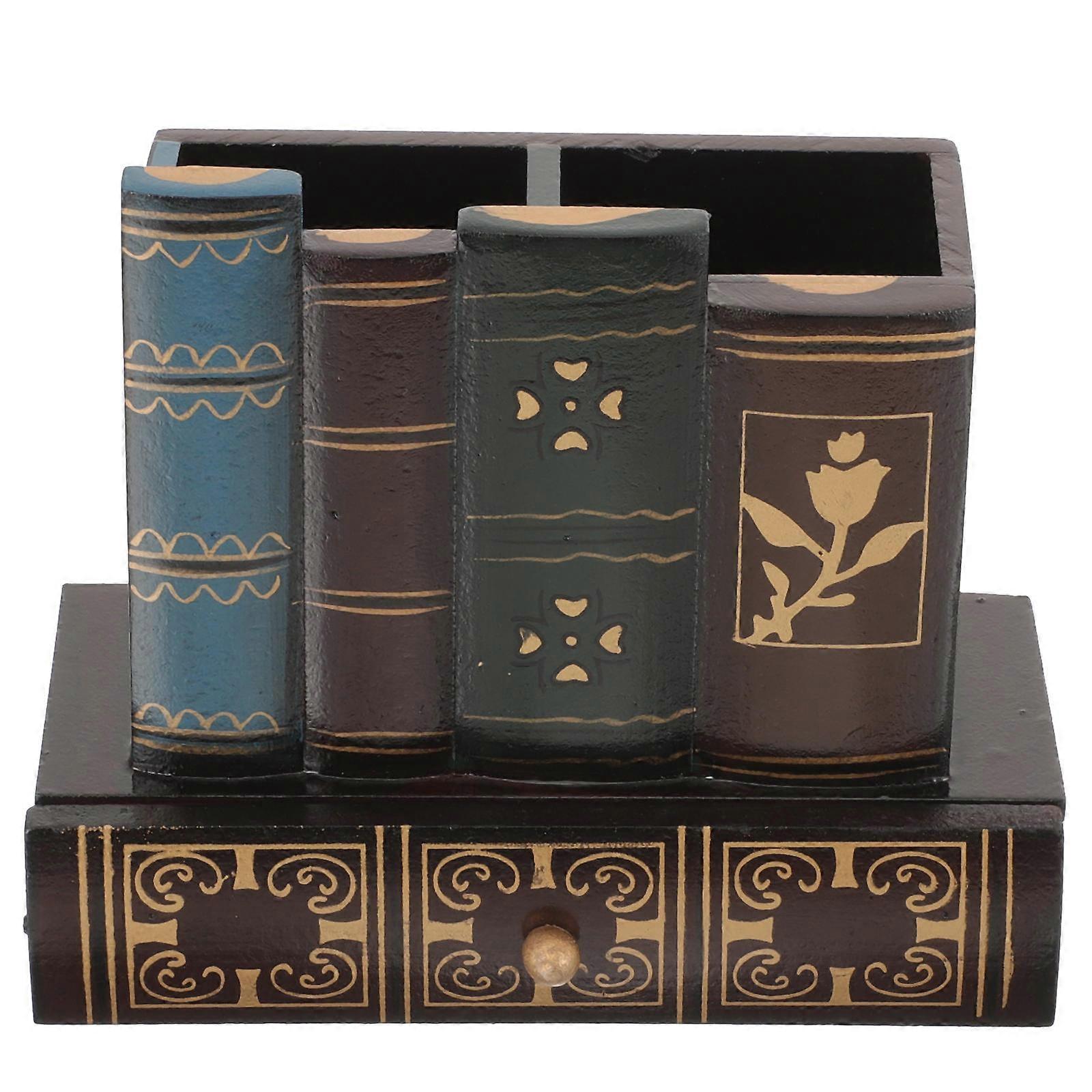Retro Book-Like Pen Organizer,Combines Style and Functionality
