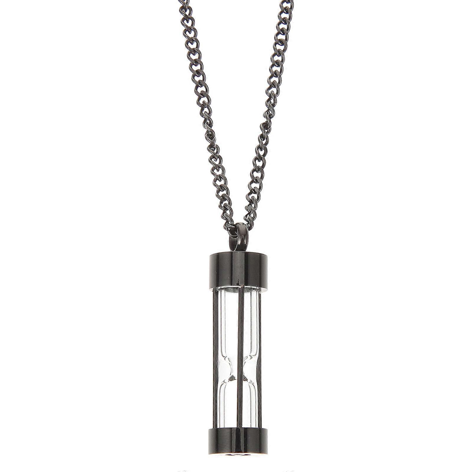 Urn Necklace with Hourglass Vial, Rustproof Titanium Pendant for Ash Storage