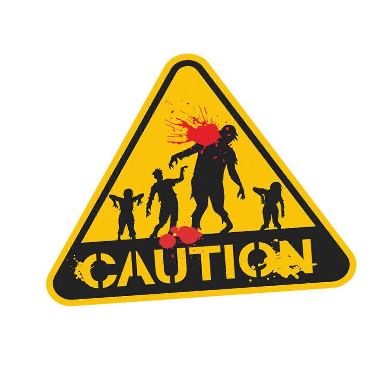 Glowing Halloween Warning Sign Hay Halloween Hanging Decor Removable Door Sticker for Indoor Decoration