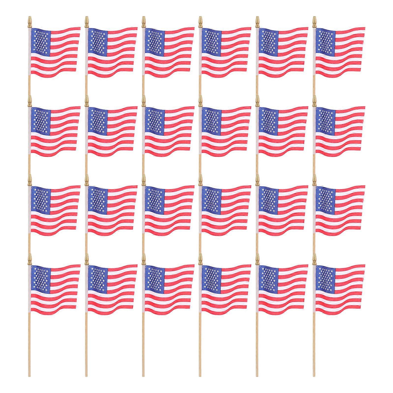 Handheld Flag Multi Colored 15x10cm Portable Festivals Historical Events 24Pcs
