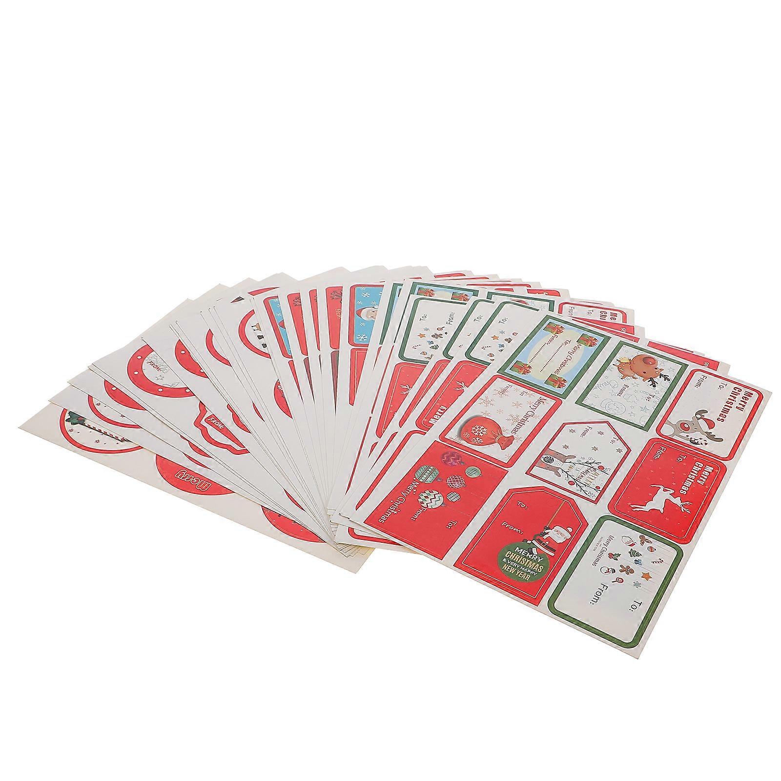 Sealing Sticker Creative Xmas Design Rectangular Assorted Color Paper Envelope present Packaging Christmas Celebration 24 Sheets