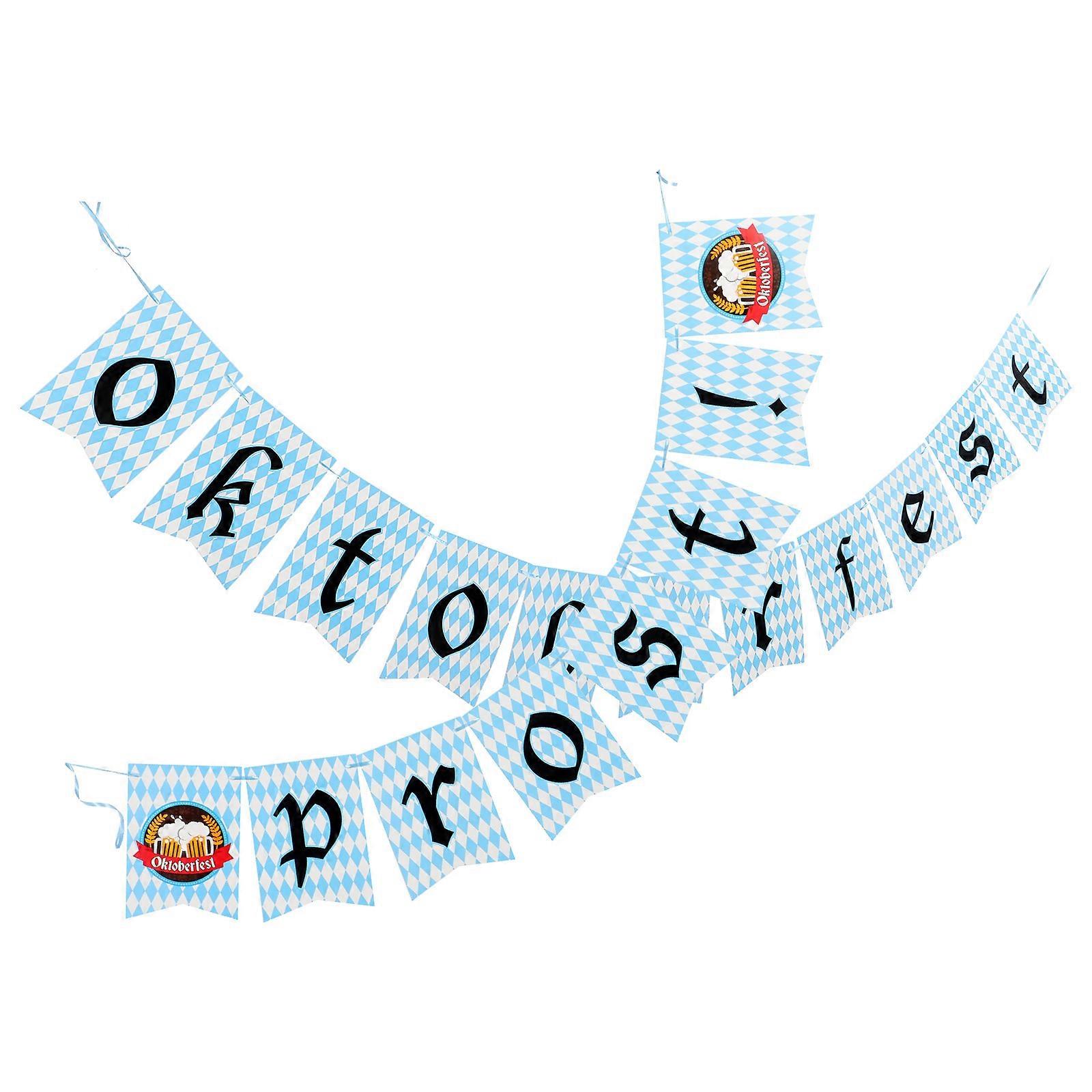 Oktoberfest Banner Oktoberfest Party Supplies Traditional Bavarian Style Assorted Color 19X13X0.1cm Decorative 1Set