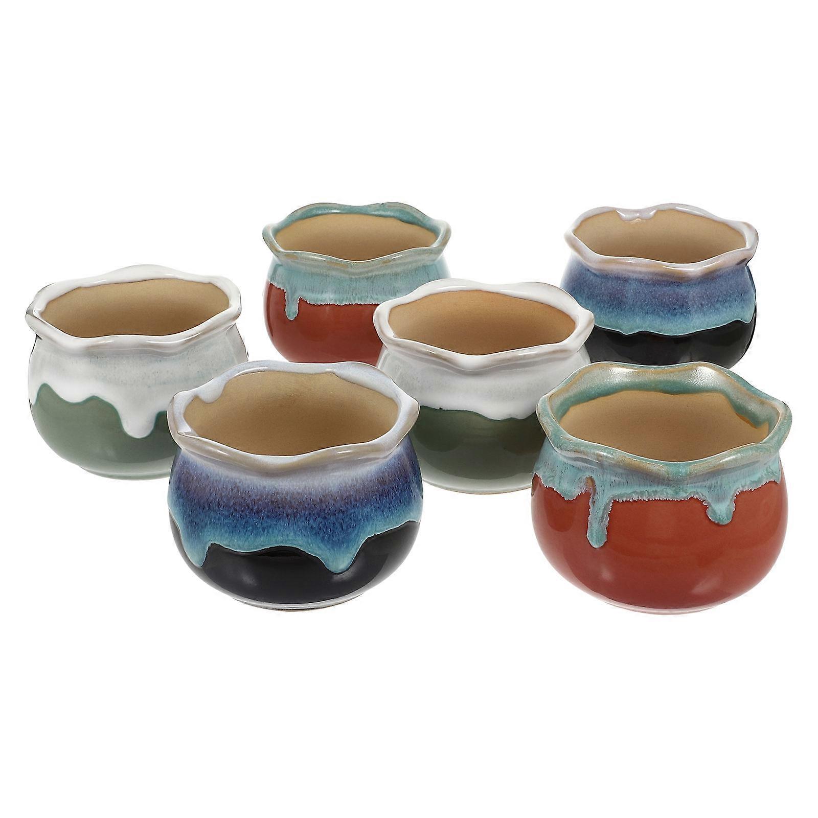 Decorative Flower Pot Cute Design Creative Design Work Desk 6Pcs