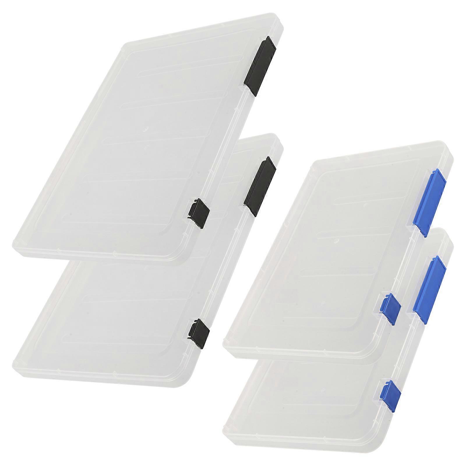 Office Folder A5 File Case Black File Storage Box Documents 24.20X17.00X2.00CM Easy Access 4Pcs