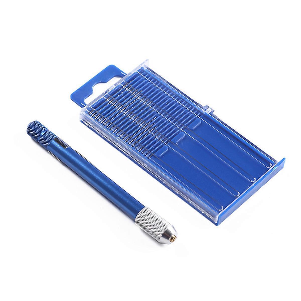 Hobby Pin Drill Precision Vise Tool for Model Making with Blue Grooved Grip Set