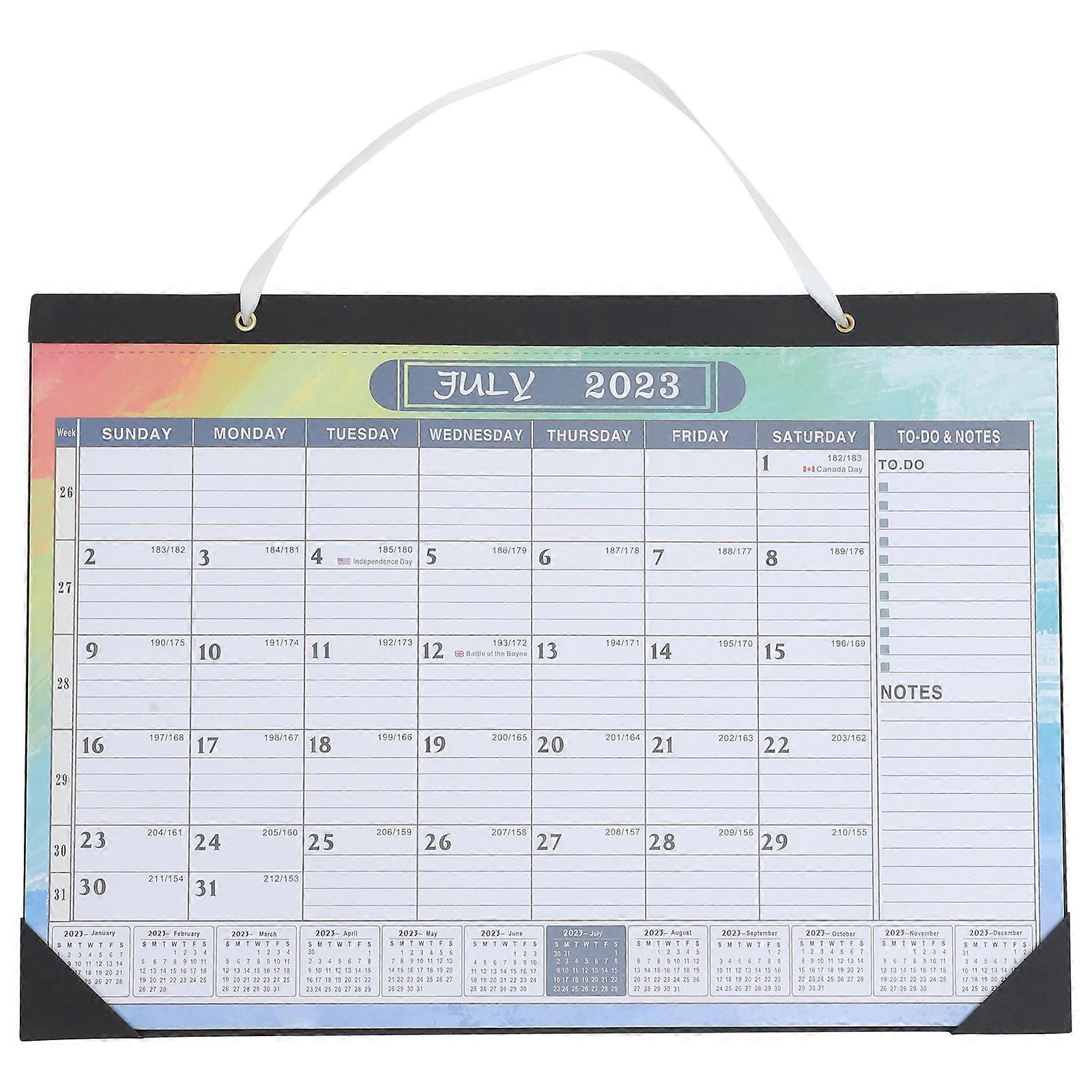 Household Calendar Rectangular Simple Design Daily Use Coated Paper Date Tracking 1Pack 18 Months Coverage