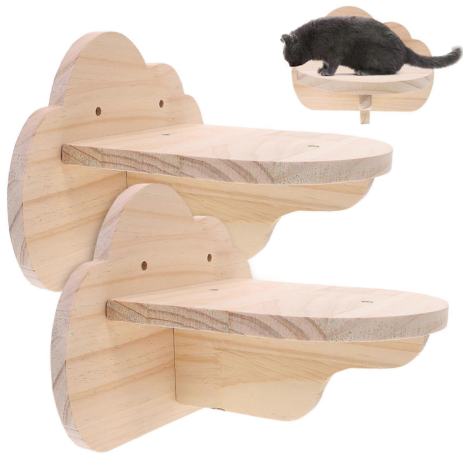 Cat Climbing Steps Wall Mounted Hammock Indoor Shelves Space Saving Design for Active Play and Resting Kittens