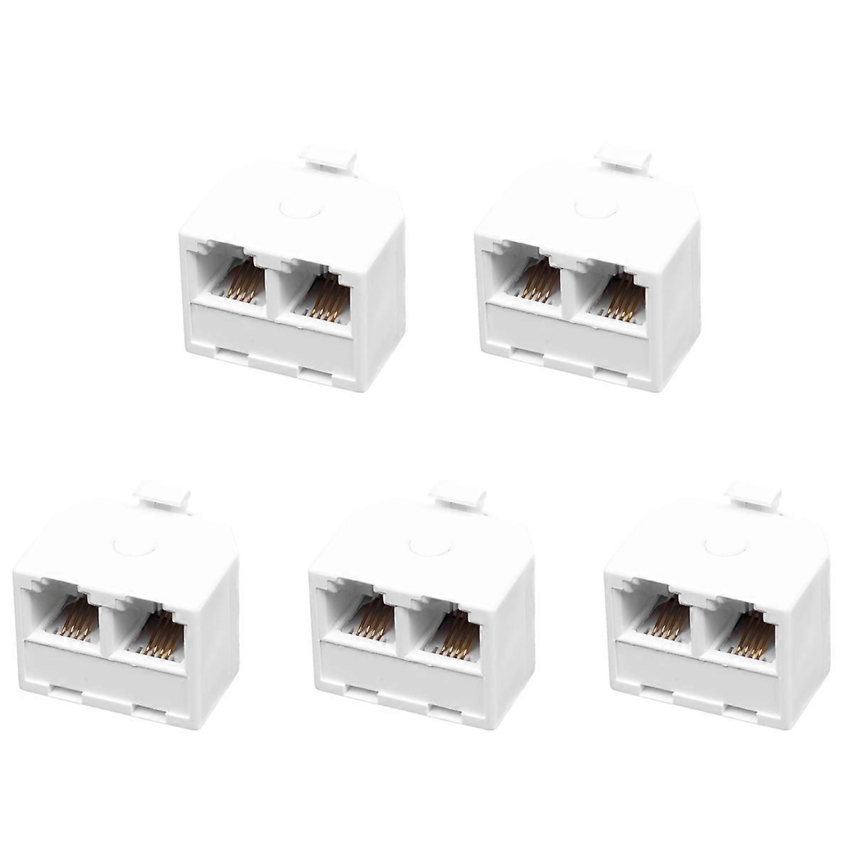2-Way 6P4C RJ11 Modular Phone Wall Adapter and Splitter