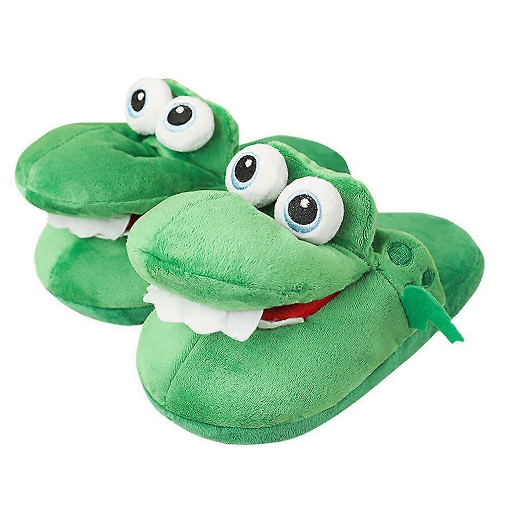 Movable Mouth Slippers Pattern Plush Indoor Shoes 1Pair