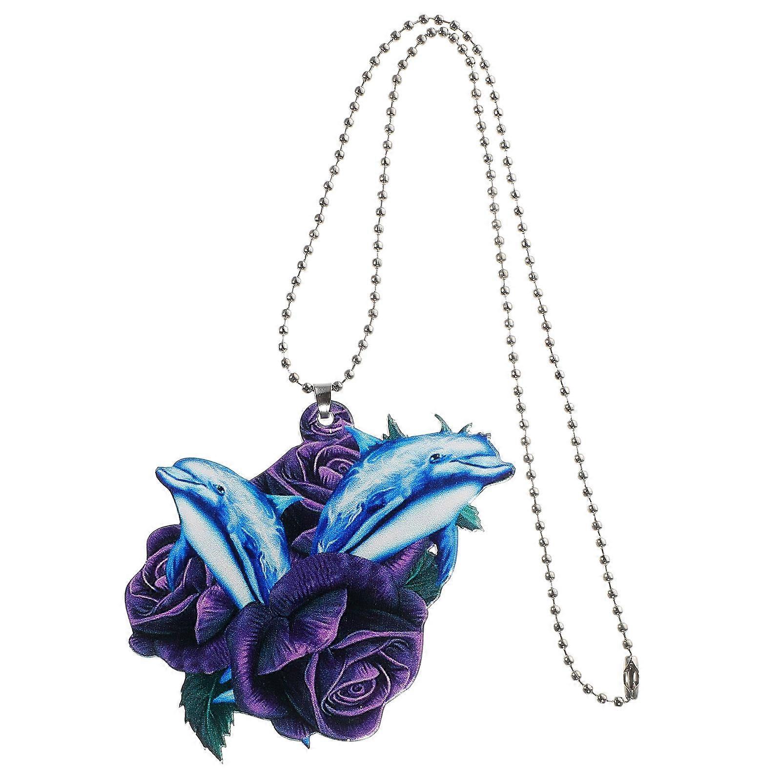 Animals Car Pendant Car Rearview Mirror Pendant Flower Design 3.1X2.4X0.2in Home Decoration 1Pcs