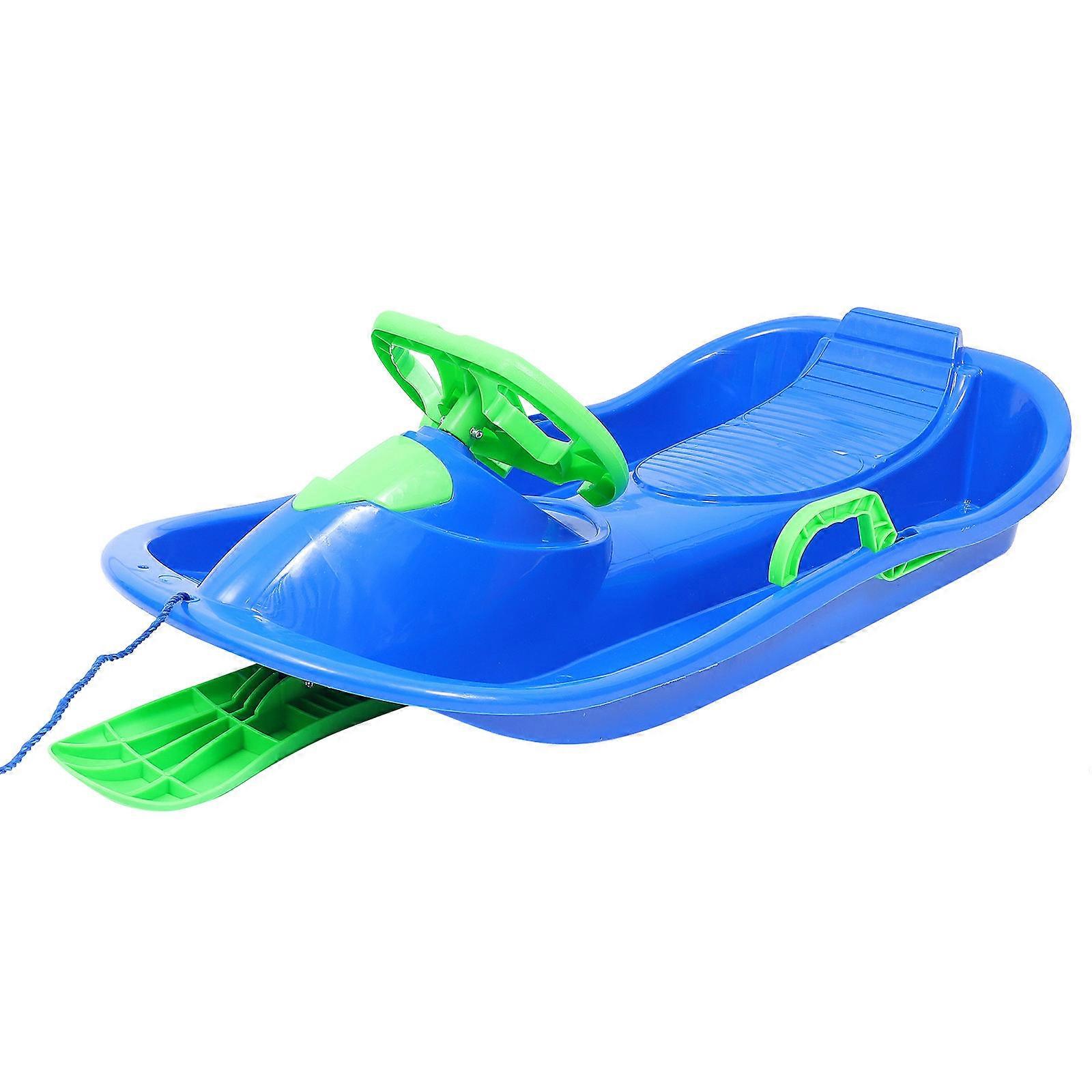 Ski Sled Kids Sleds Snowboarding With Handle Brain Development Oval Shape 102x48cm 1Pack