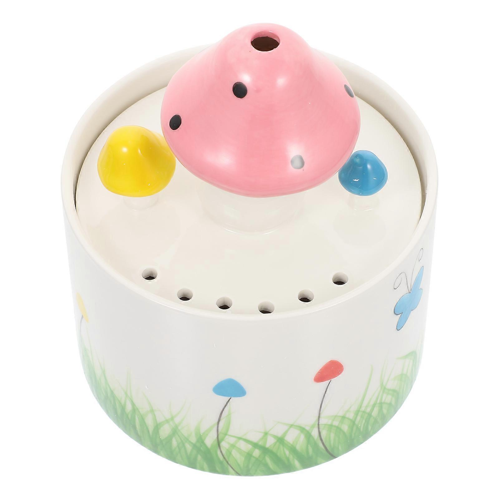 Pet Waterer Large Capacity Energy-saving Low-consumption Ceramic Cartoon Shape 1 Piece