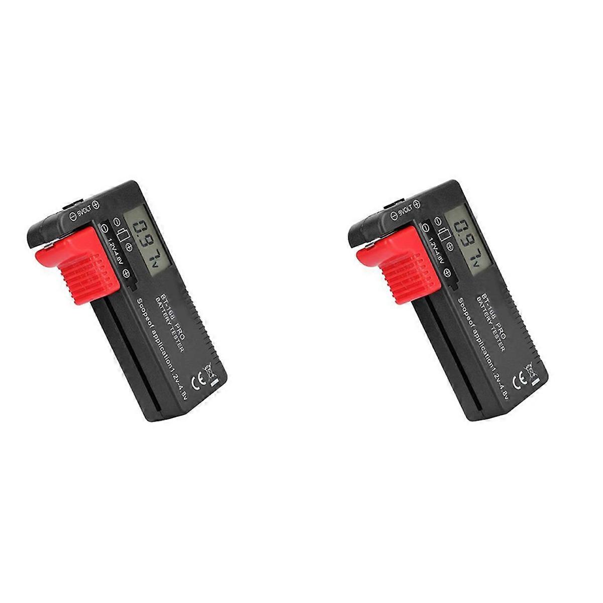 2X BT-168 PRO Battery Capacity Tester Digital Battery Checker Plastic Portable Cell Tester for AA 1.