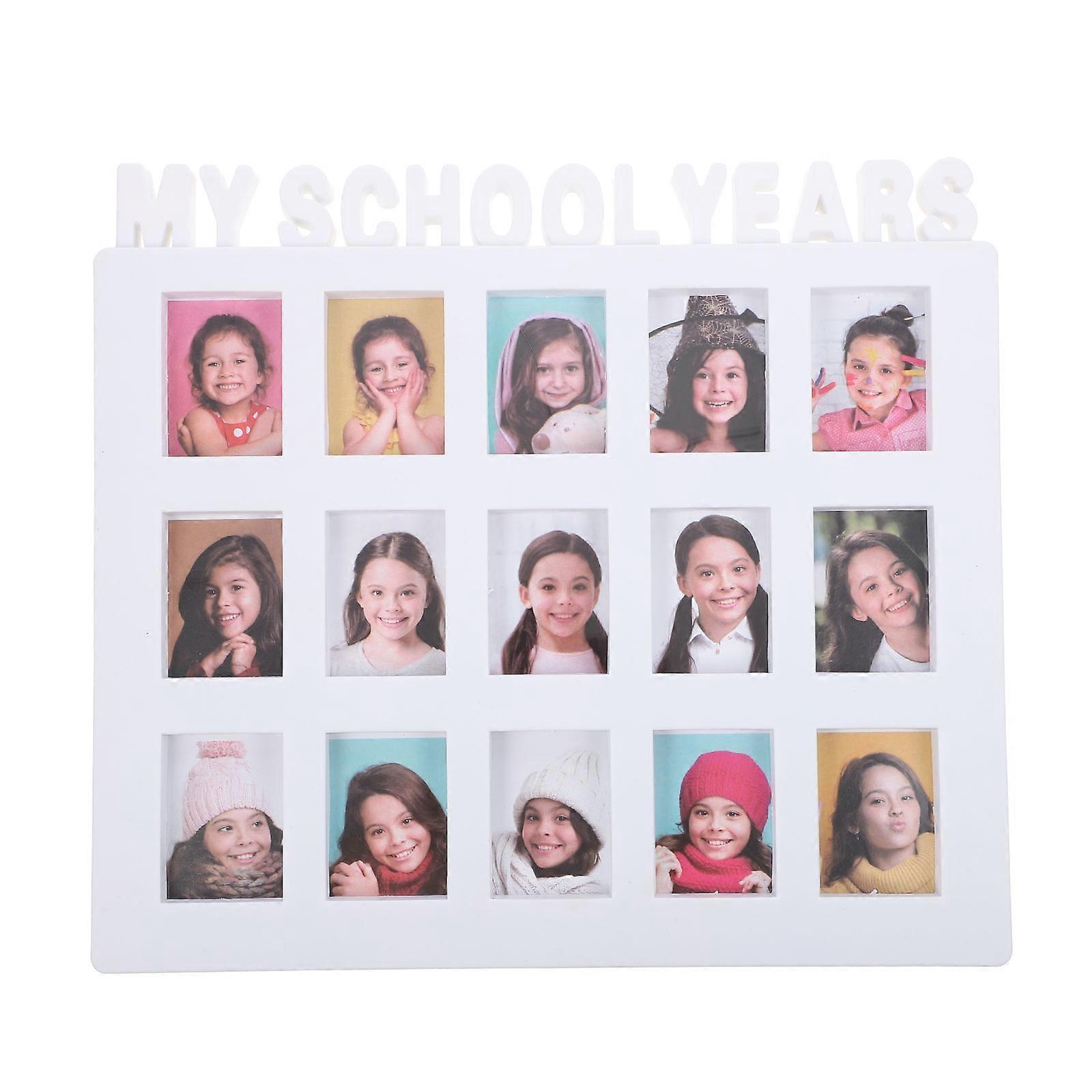Kids School Year Photo Frame For Family Memories Rectangular White 28x25cm Photo Preservation 1Set