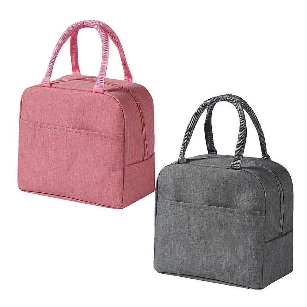 Aluminum Foil Waterproof Lunch Bag Tote Bag Picnic Cloth 23x21x13cm Insulated 2Pcs