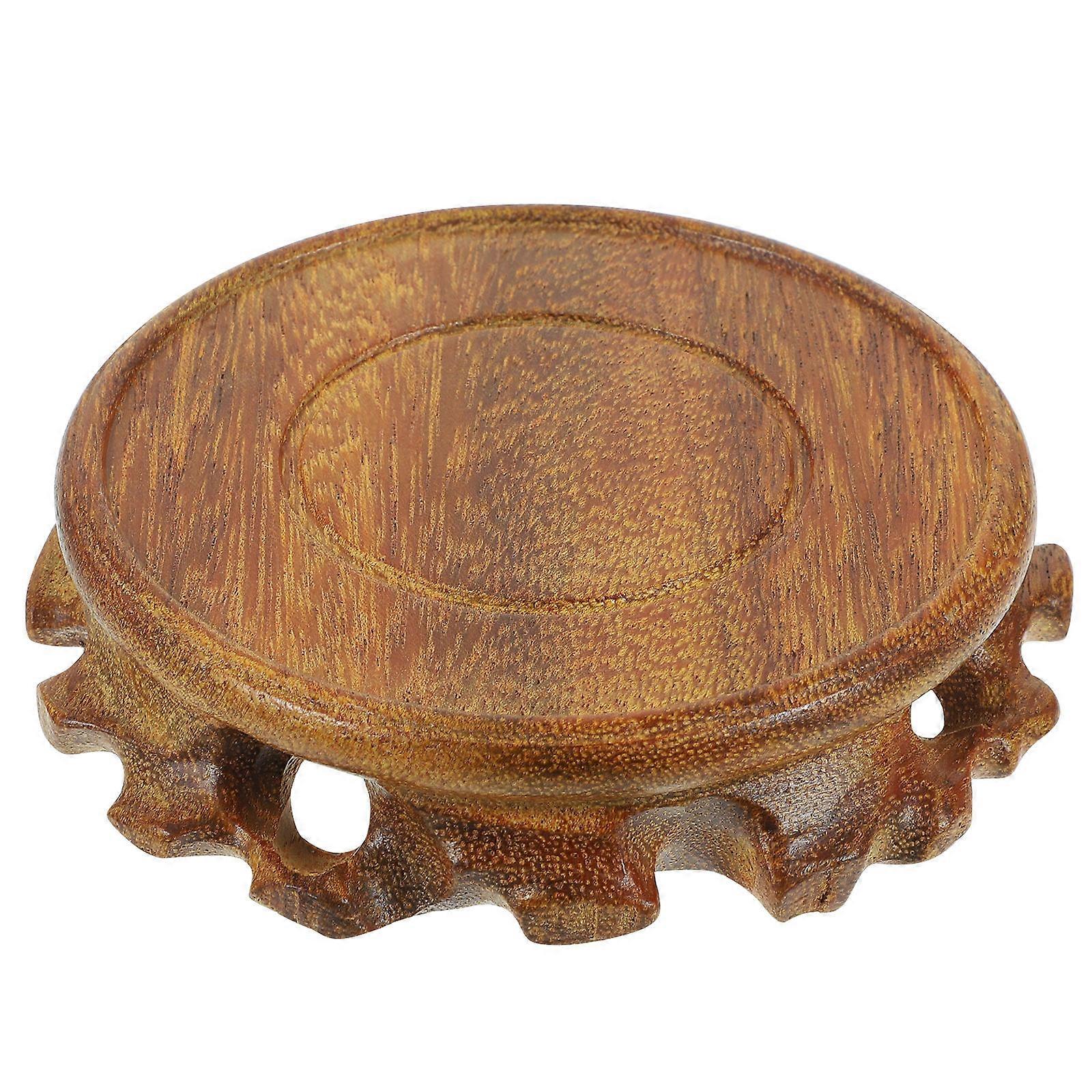 Wooden Display Stand Solid Wood Pedestal For Teapot Home Decoration 4.1X4.1X1.0in Light Brown Decorative Item 1Pack