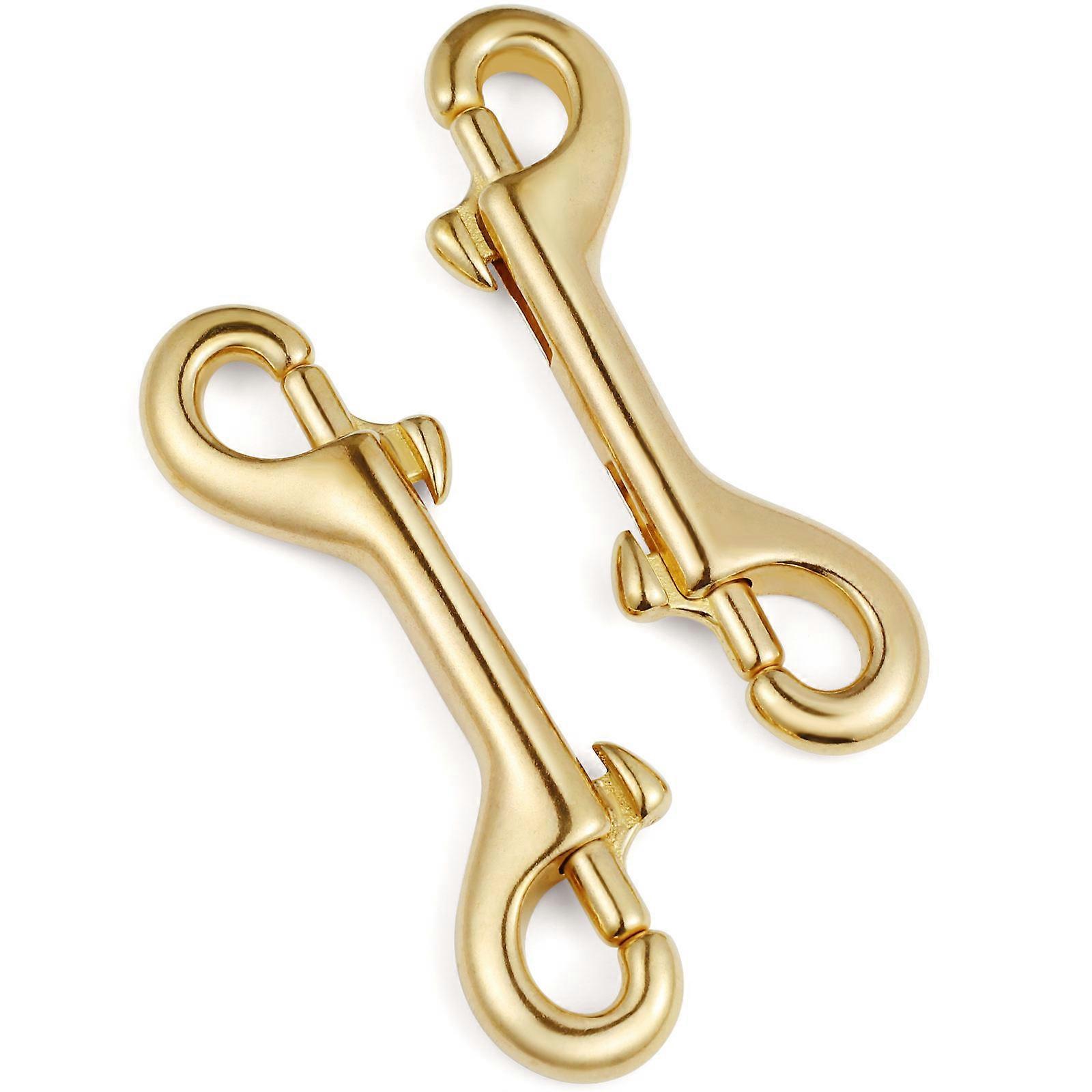 2 Pcs Heavy Duty Brass Lobster Clasps Snap Hooks for Straps, Bags, Leathercraft – Extra Secure Swivel Trigger Clips for Quick Connect/Disconnect