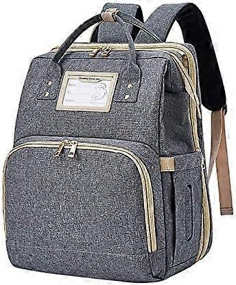 Baby Diaper Backpack - Multifunctional Diaper Bag with Folding Crib