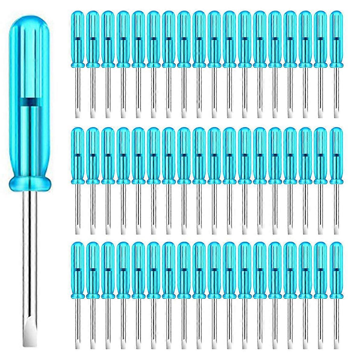 100 PCS Mini Slotted Screwdriver, 2.0mm Flat Head 45mm Length