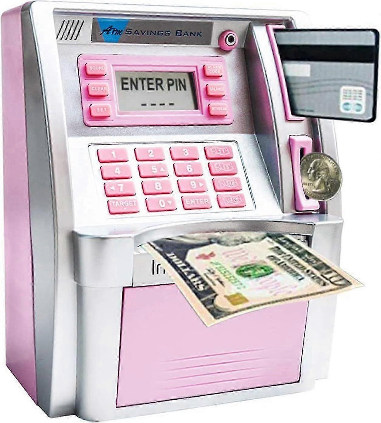 Mini ATM Savings Bank Card Money Box Machine for Adults - Real Money Upgraded Design Suitable for Banking Needs