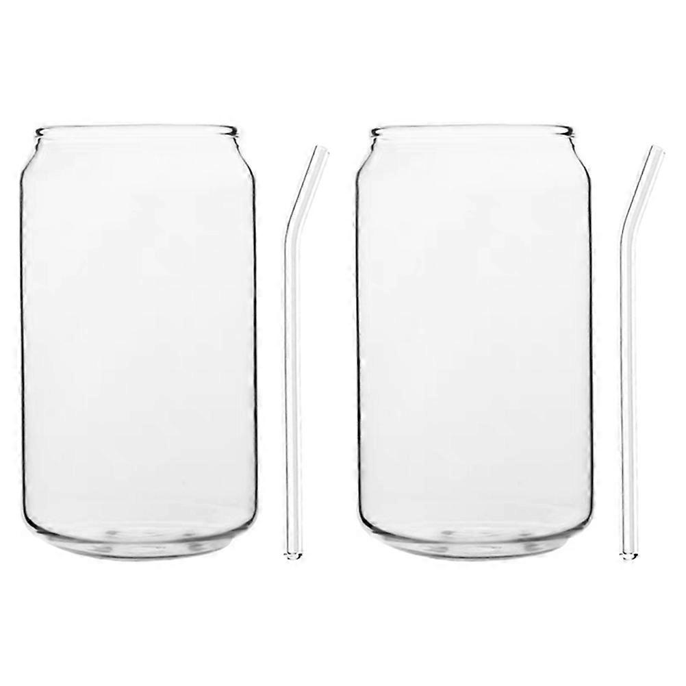 1 Set Heat Resistant Glass Cup with Straws – Versatile Drinking Glass for Water, Tea, Milk, and Beverages