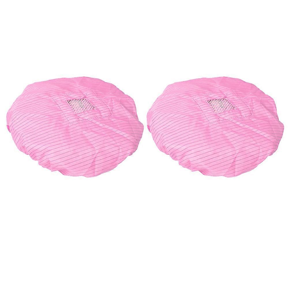 Unisex Chef Hats Cleanroom Anti-Static Breathable Dustproof Pink 20x20cm
