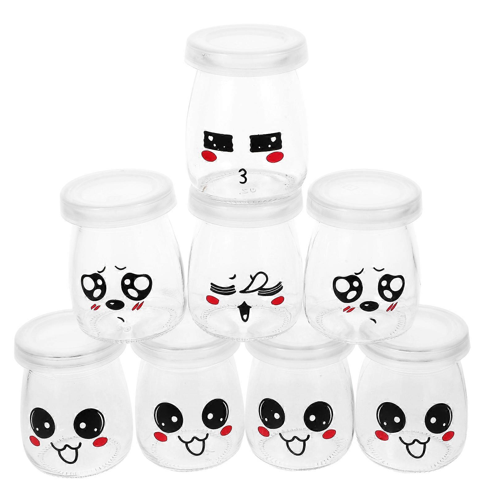 Pudding Bottle Glass Containers Party Assorted Color Reusable 8Pcs