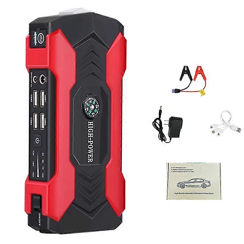 12V Car Emergency Jump Starter with LED Display, 10000mAh Portable Power Bank for Mobile Phones, Suitable for Various Vehicles