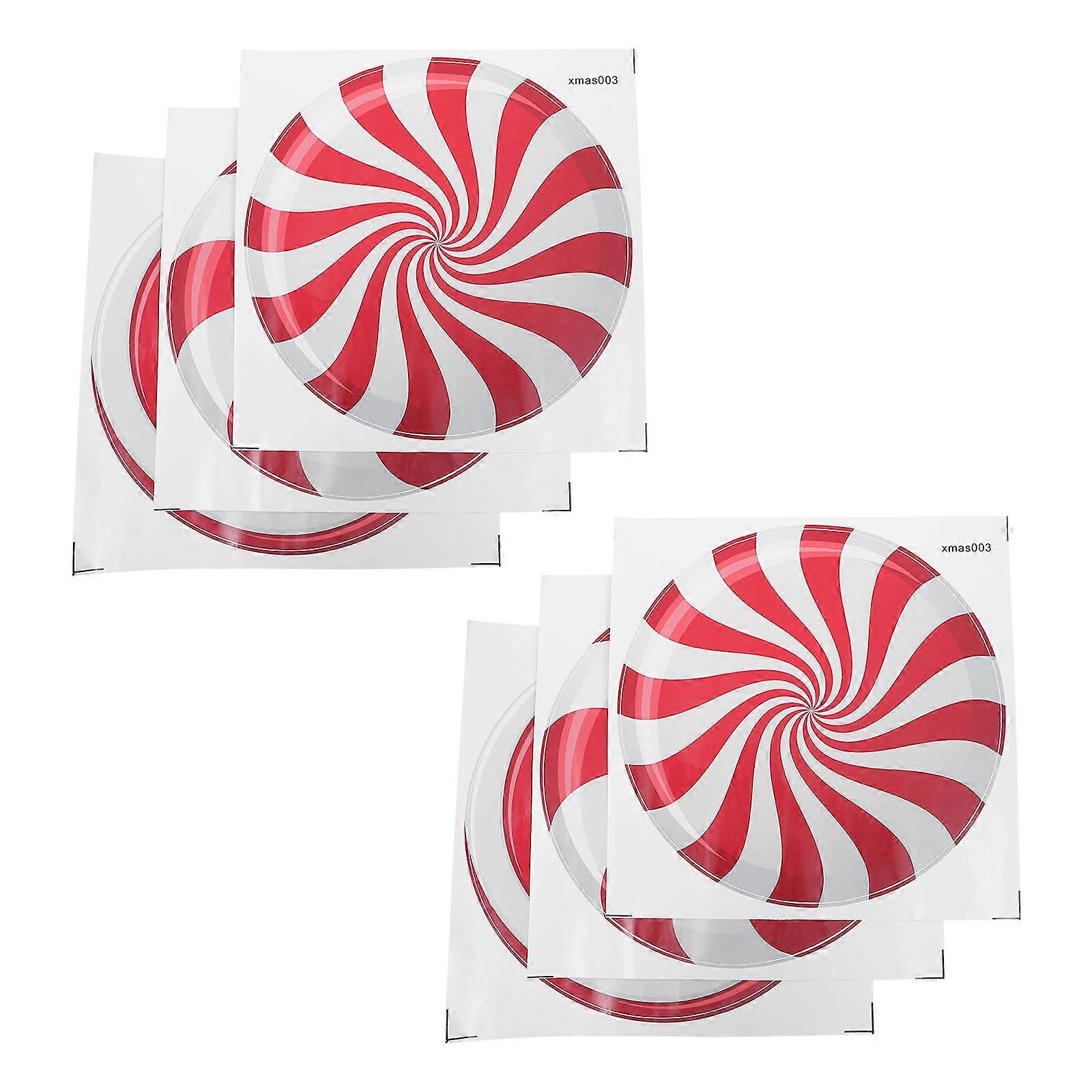 Wall Stickers For Kids Christmas Design Square PVC Decorative Festival Atmosphere Creation 6Pcs