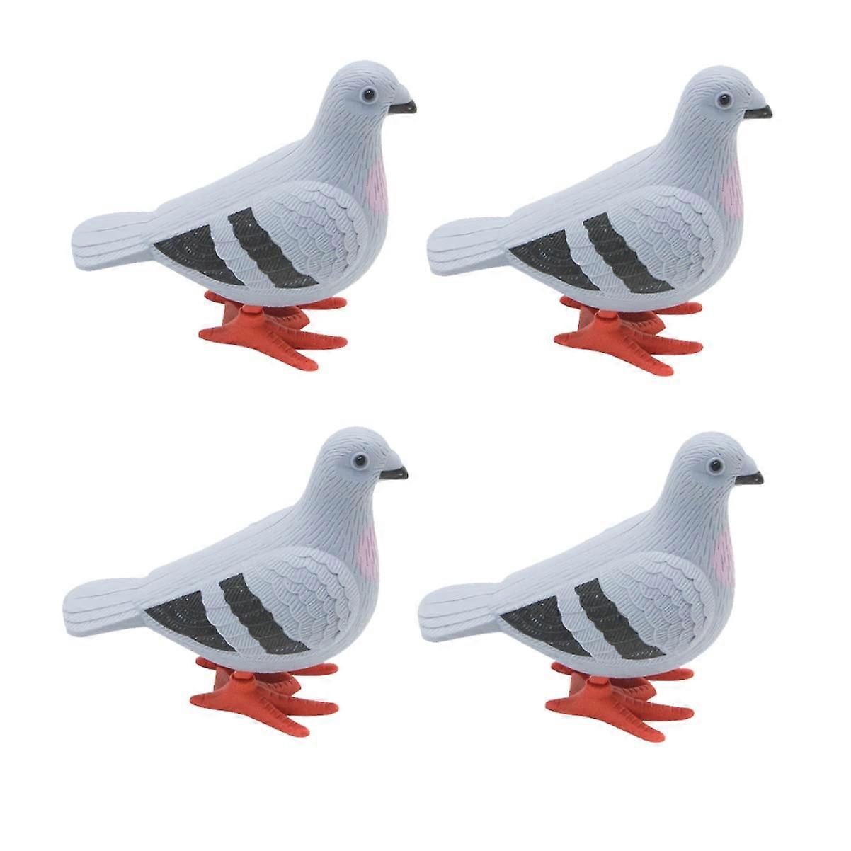 Pigeon Toy Wind Up Bird Set of 4 for Kids - Vintage Pigeon Clock Movement Toys in Colorful Design
