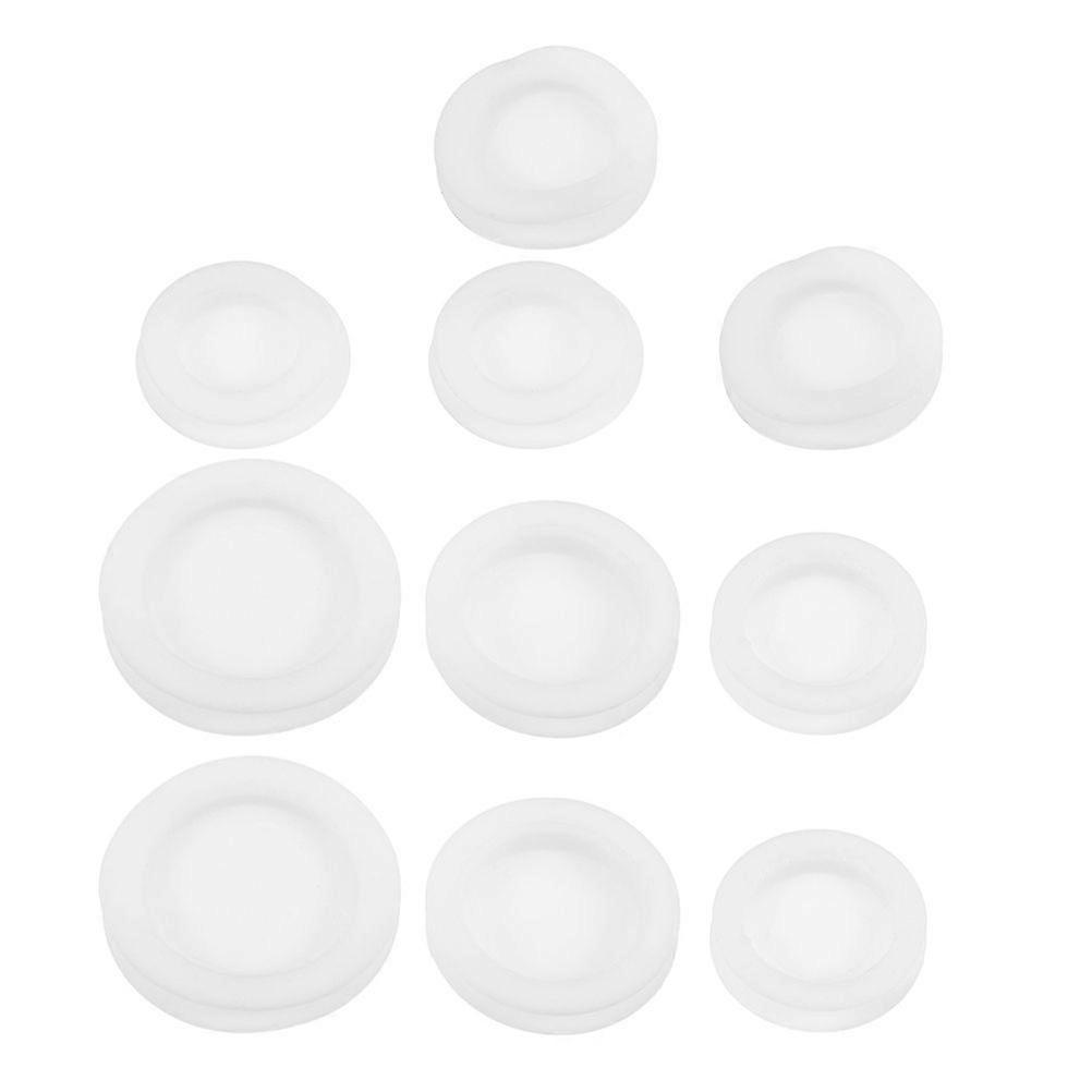 10pcs Universal Rubber Piggy Bank Stopper Remplacement Mixte Taille Blanc Caoutchouc Coin Bank Fermeture Multi-Purpose Round Plug pour Saving Box