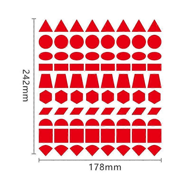 20 Sheets Geometric Stickers: 10mm Circles Triangles Rectangles Oval Shape Self-Adhesive Coding Labels Decals for Office School DIY Projects Supplies