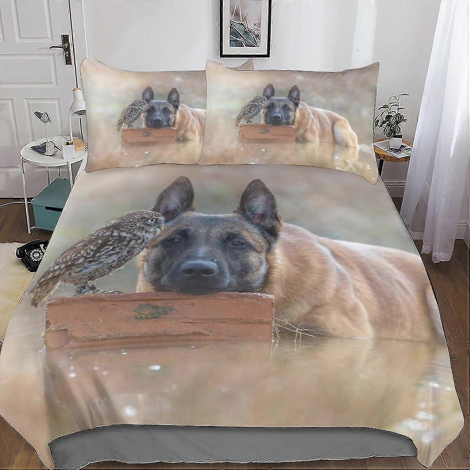 3-Piece Soft Breathable Bedding Set for Dogs - Animals Comforter Cover and Pillowcases