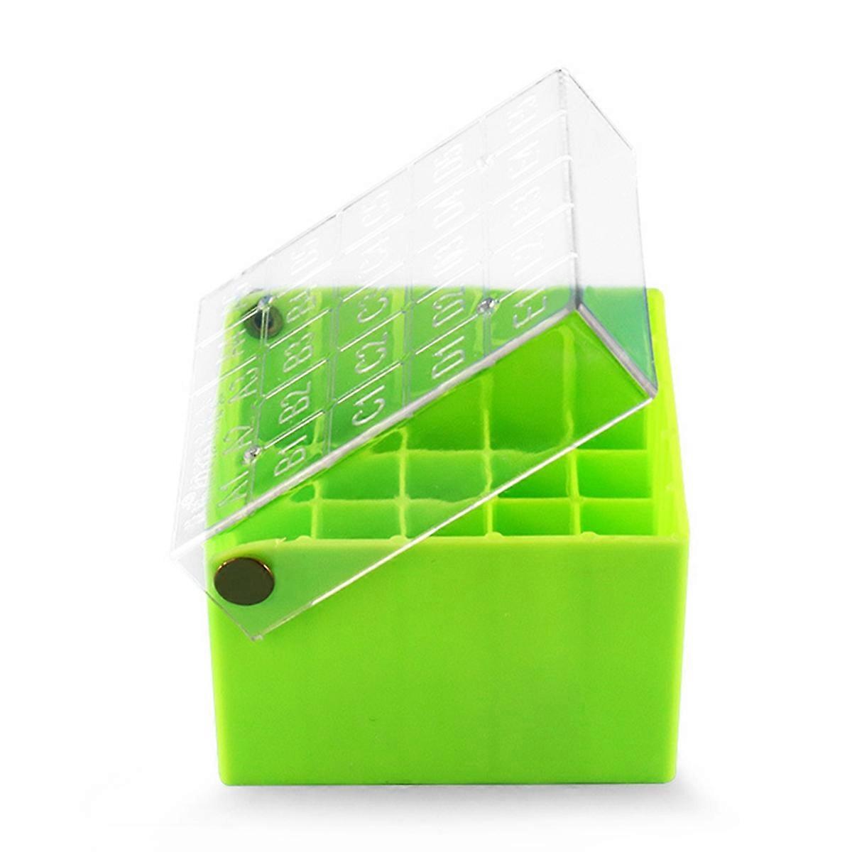 Tube Box Frozen Storage Tube Box Sample Frozen Box Flip Tube Box 25 Cell 1.5-2.0ml 1 Piece Green