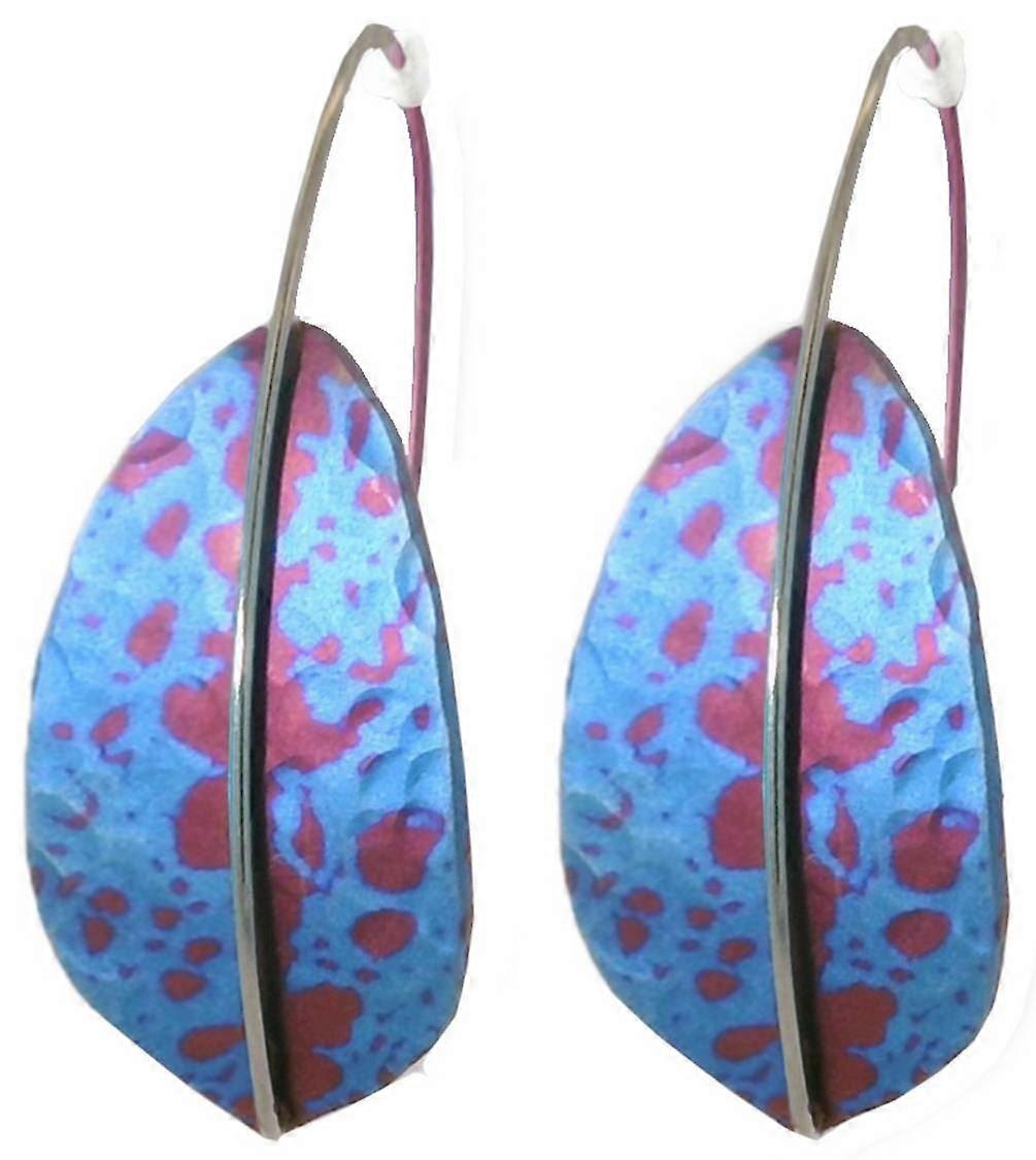 Ti2 Titanium Shield Drop Earrings - Blue