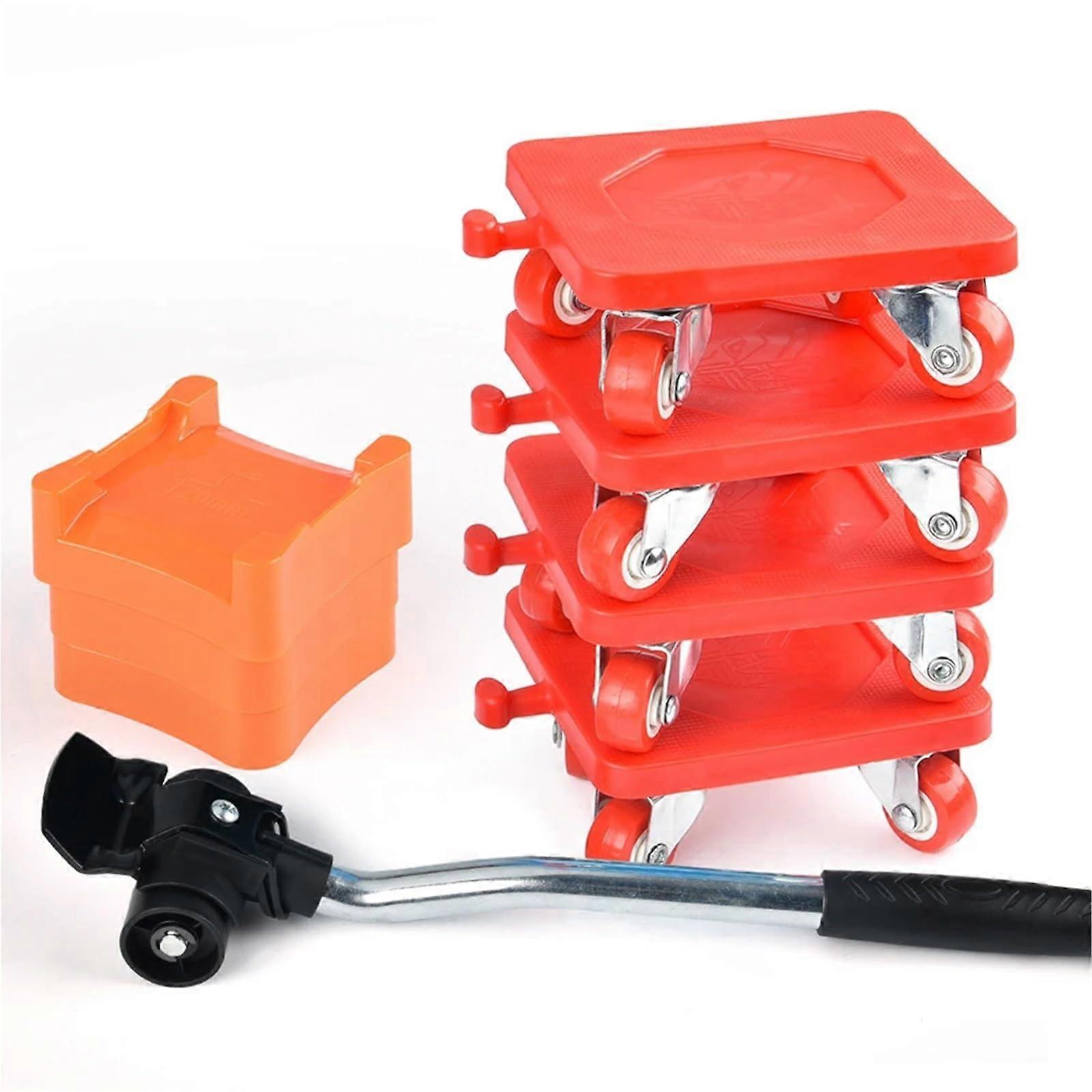 Auto Transport Wagon, Heavy-Duty 400 kg Furniture Lifter Tool Set with Ergonomic Rolling Wheels and Axles