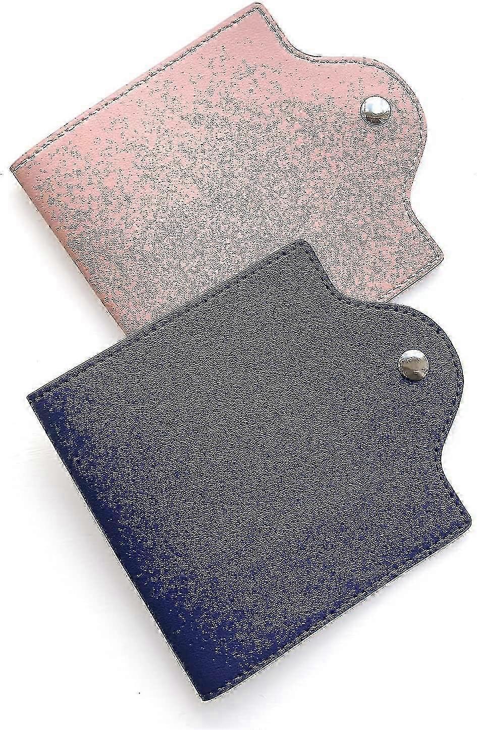 2pcs Portable Leather Storage Bag (Pink and Navy)