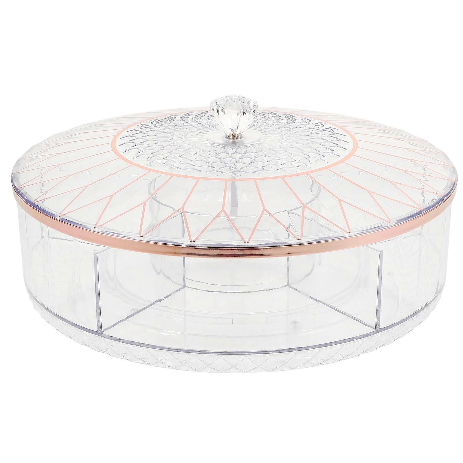 Rotatable Food Tray Divided Snack Serving Dish Display Function For Home Gatherings Acrylic 1Pack