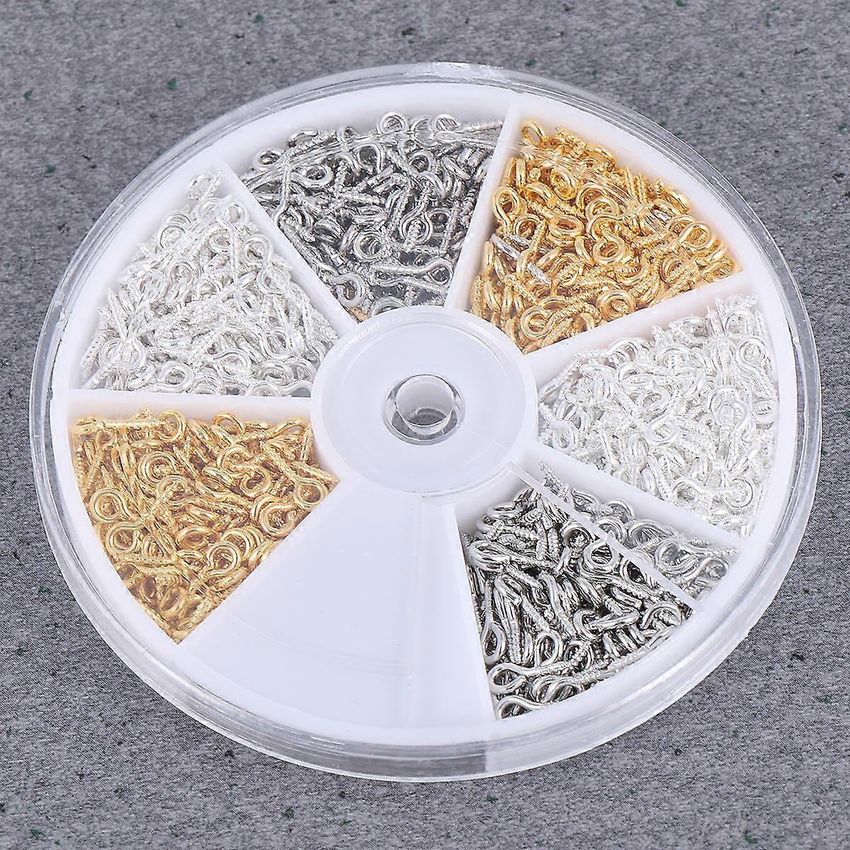 Jewelry Screw Eyes Hook Screws For Hanging Photos Diy Projects Mixed Color 900Pcs