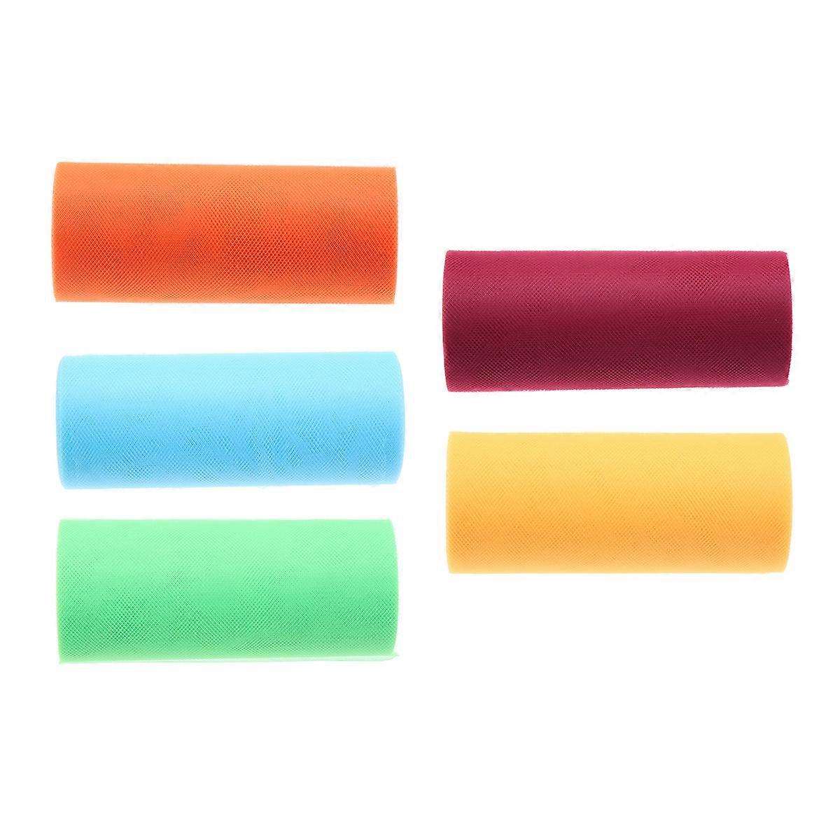 Glitter Tulle Fabric Rolls present Wrapping Wine Red 2280x15cm 5Pcs
