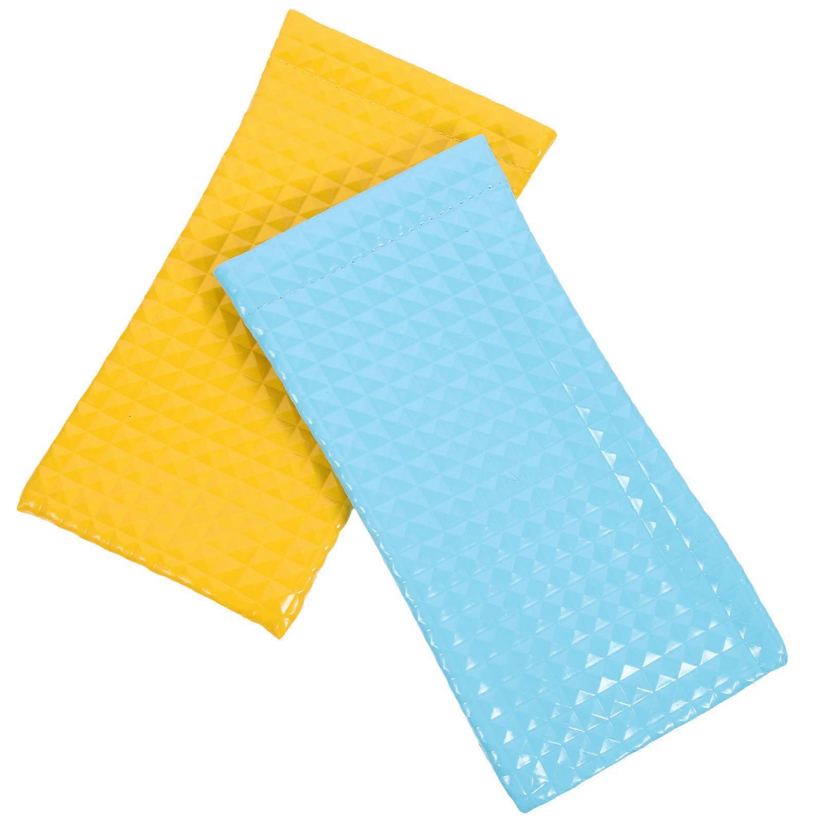 Portable Glasses Holder Scratch-Resistant Sunglass Pouch PU Leather Simple Design For Men 2Pcs