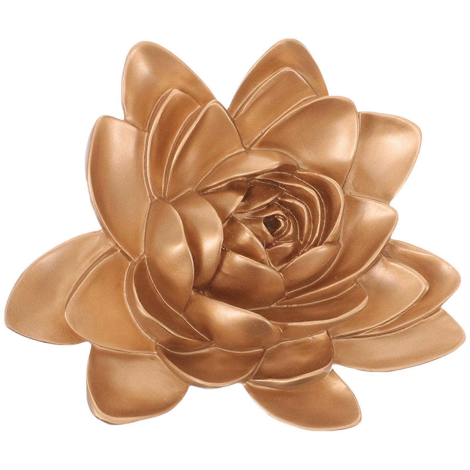 European Style Resin Lotus Wall Decor with Fine Texture – Simple, Stable Flower Ornament for Bedroom, Festival, and Party Decoration
