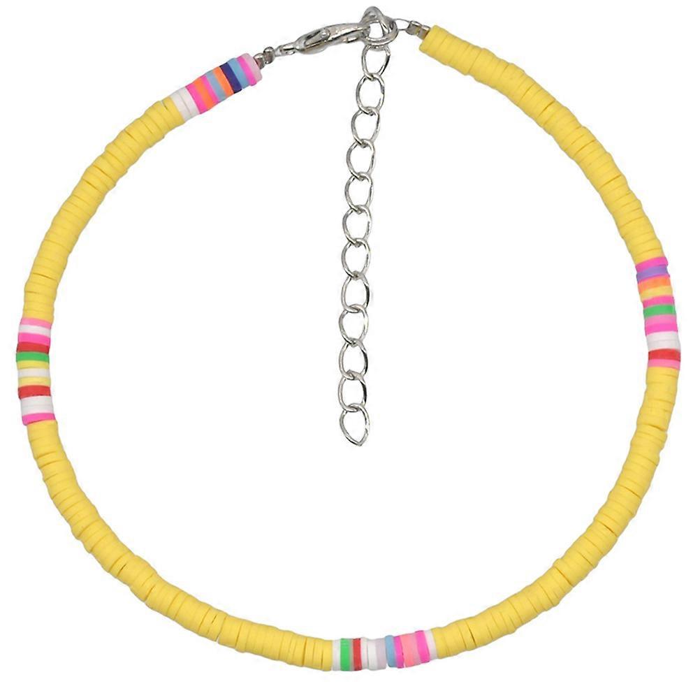 Bohemian Colorful Elastic Anklets Fading-Resistant Foot Jewelry for Girls Everyday Wear 1Pc