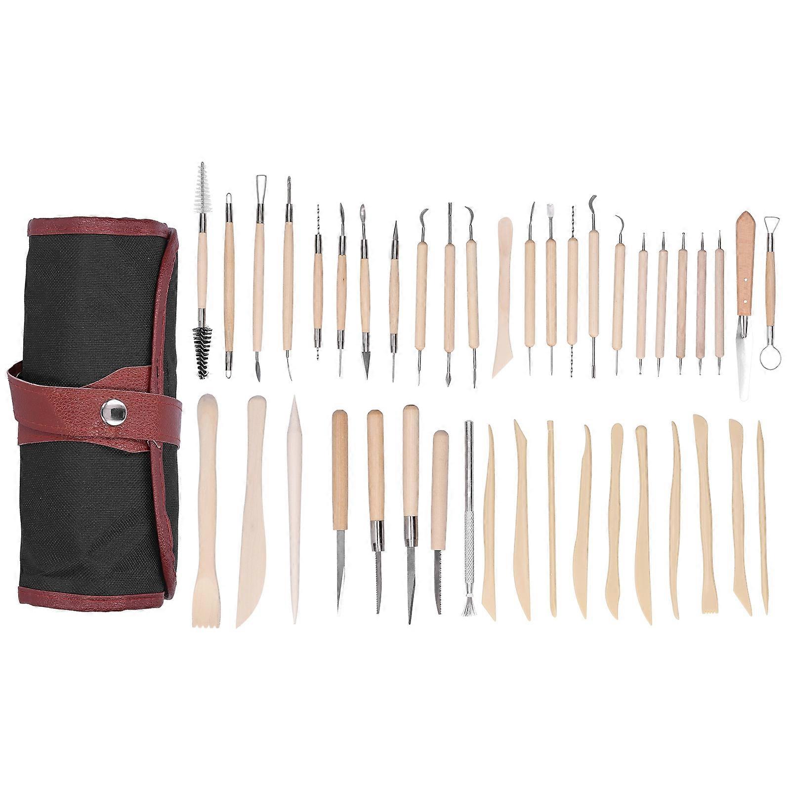 42Pcs Clay Tools Set Pottery Sculpting Carving Trimming Scraper Knife Dotting Pen Kit