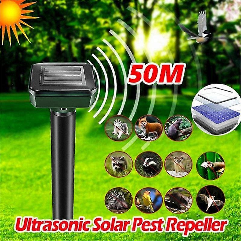 Ultrasonic Solar Pest Repeller Motion Sensor Repellent Waterproof Garden Farm Animals Mole Birds Snake