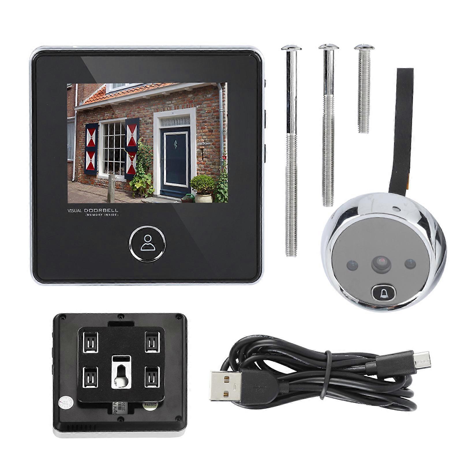 Security Peephole 0.3MP Doorbell Camera Night Vision Taking Photo Door Viewer LCD Monitor