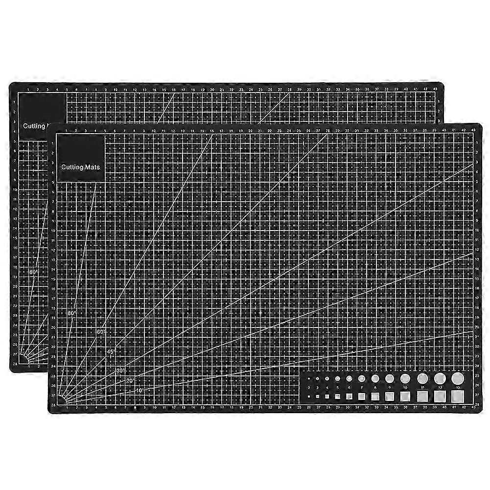 2Pcs A3 Cutting Mat Black Rubber Stamp Engraving Scale Board